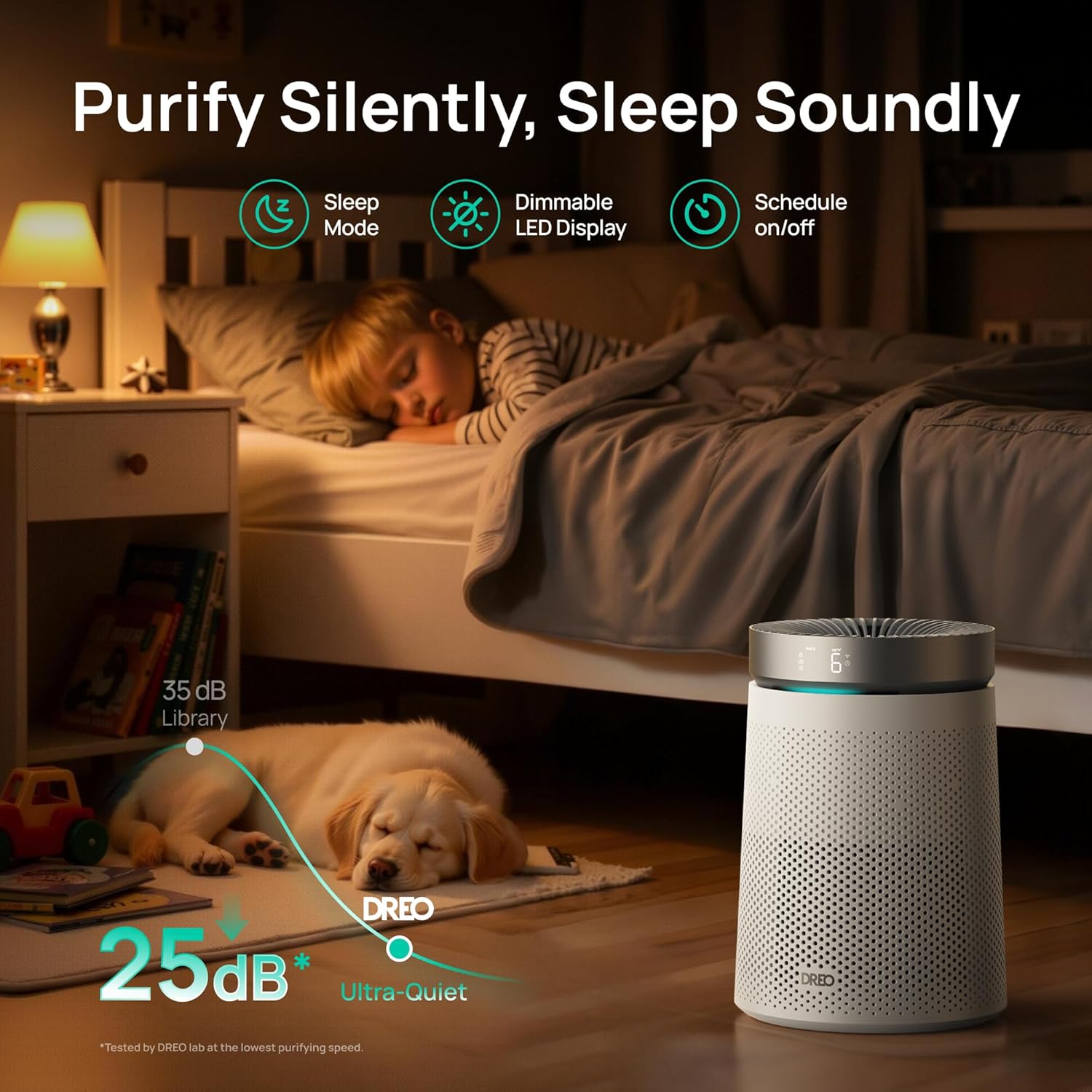 dreo air purifier for home, cadr 173m³/h, 3 in 1 true hepa filter, covers up to 70.42m² (750ft²), led air quality (aqi) display, rgb ambient light, memory function, ultra quiet 25db, 1 year warranty dreo air purifier for home, cadr 173m³/h, 3 in 1 true hepa filter, covers up to 70.42m² (750ft²), led air quality (aqi) display, rgb ambient light, memory function, ultra quiet 25db, 1 year warranty